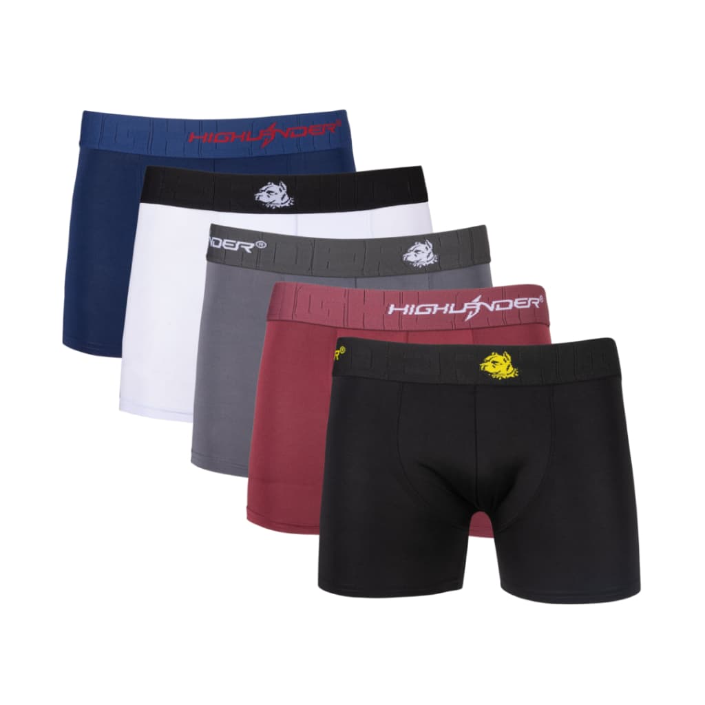 Cuecas Boxer KIT Com 5 Unidades Lisa Romantic Com Elástico 50 cm