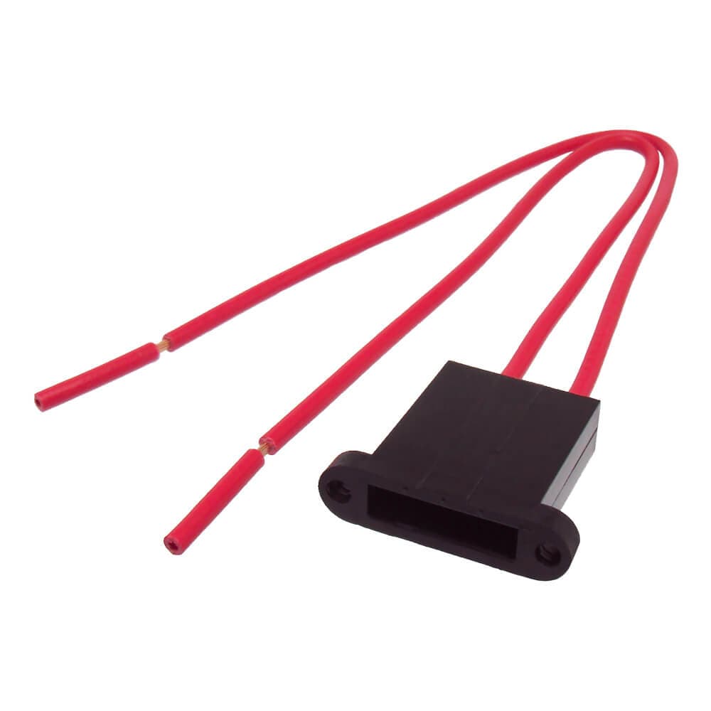 Porta Fusível Lâmina Médio C/ ABA e Fio 1,5mm VERMELHO 15cm