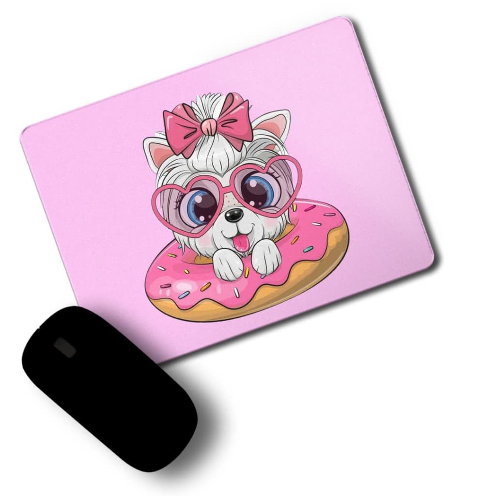 Mouse Pade Rosa Feminino Cachorro Personalizado