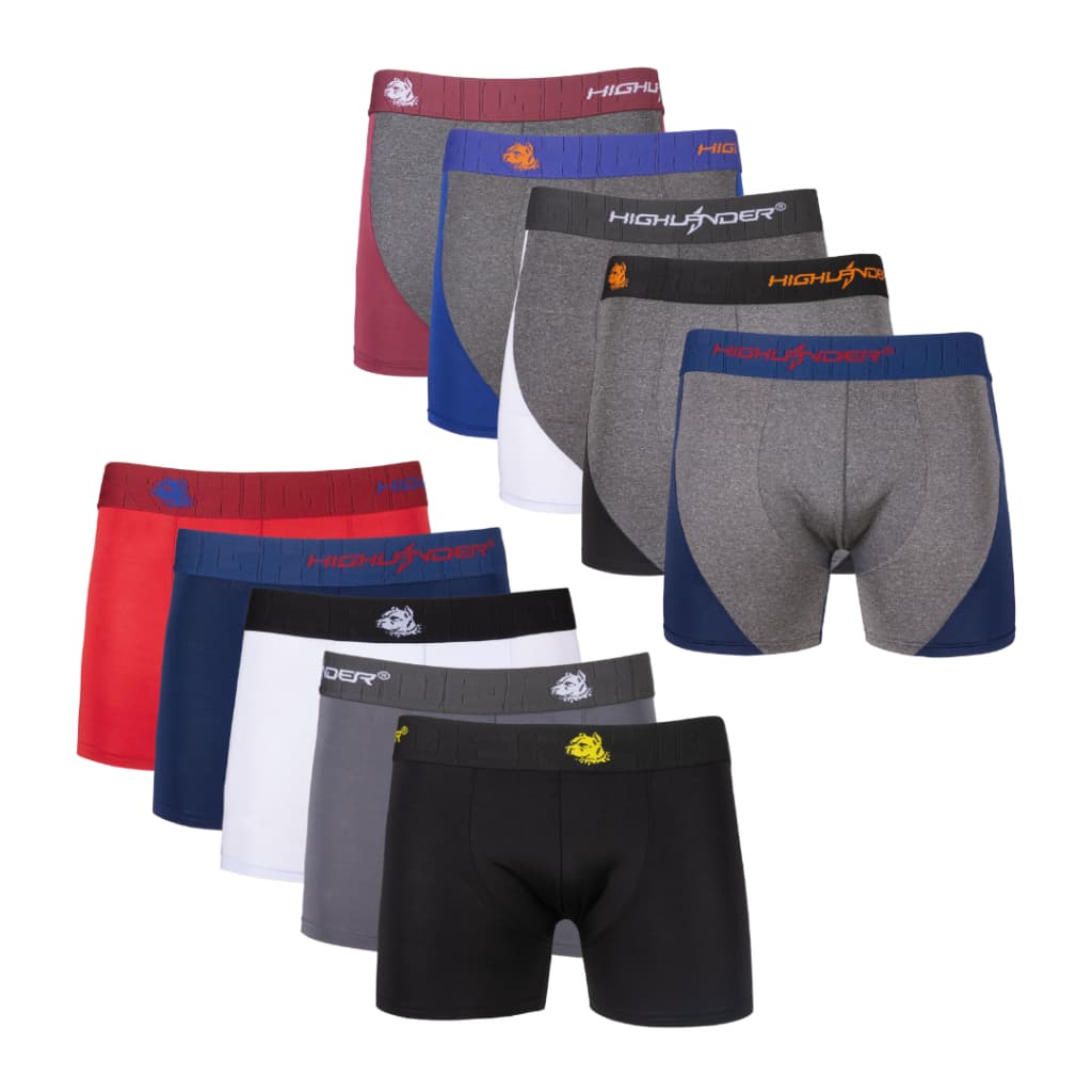 KIT 5 Cuecas Boxer Sortida Romantic Com Elástico 50Cm Highlander