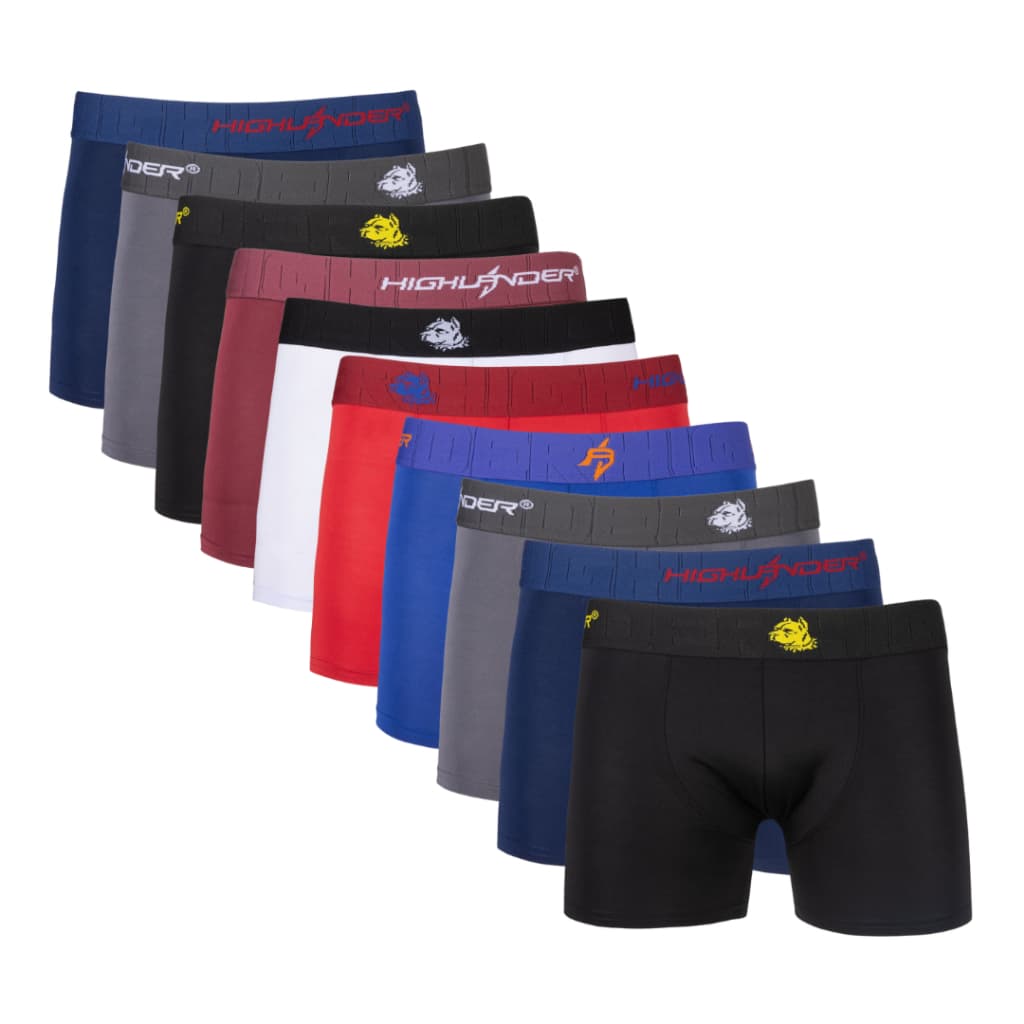 Cuecas Boxer Lisa KIT Com 10 Unidade Romantic Com Elástico 50 cm em Poliéster
