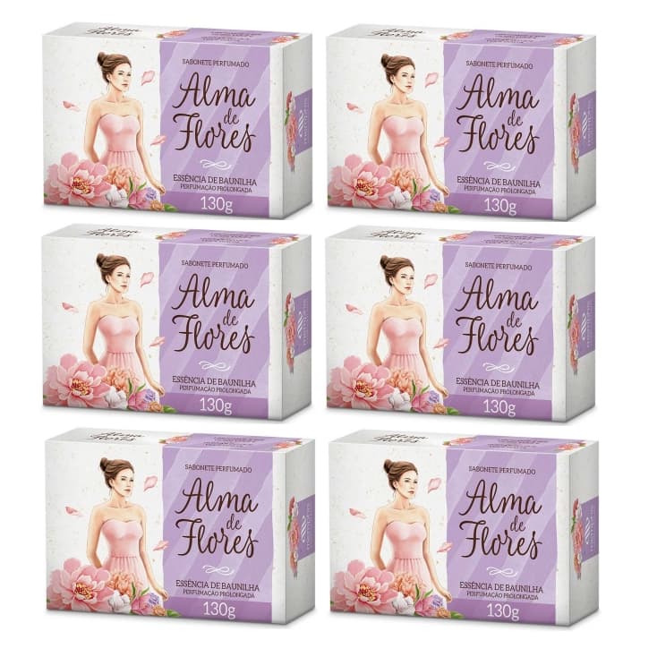 Kit 6 Sabonete Alma De Flores Baunilha 130G