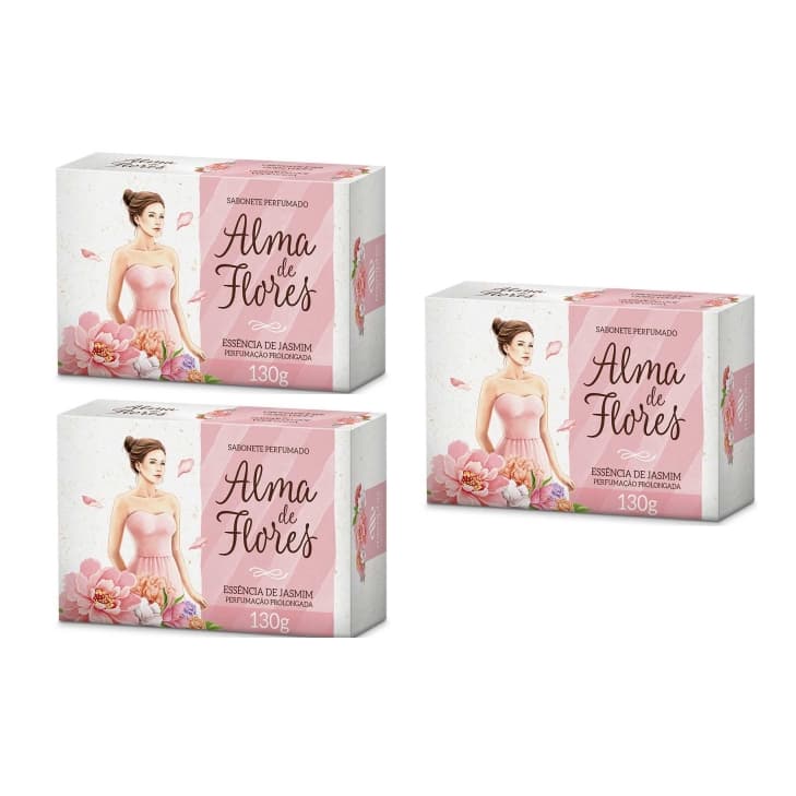 Kit 3 Sabonete Alma De Flores Jasmim 130G