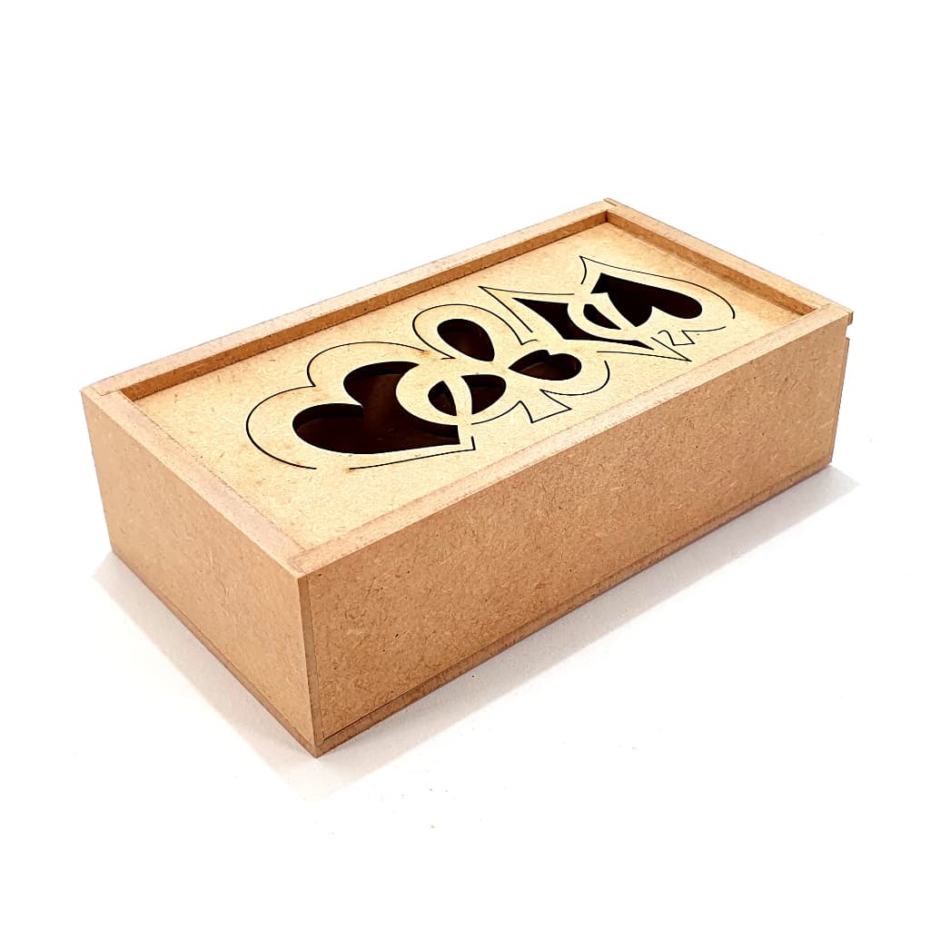 Caixa de Baralho Vazada em MDF – Estojo Decorativo para Cartas, Jogos ou Presente
