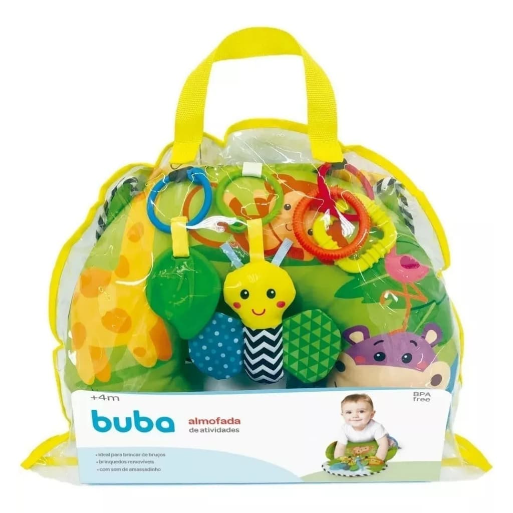 Almofada de Atividades Para Bebês Com Mordedor Buba