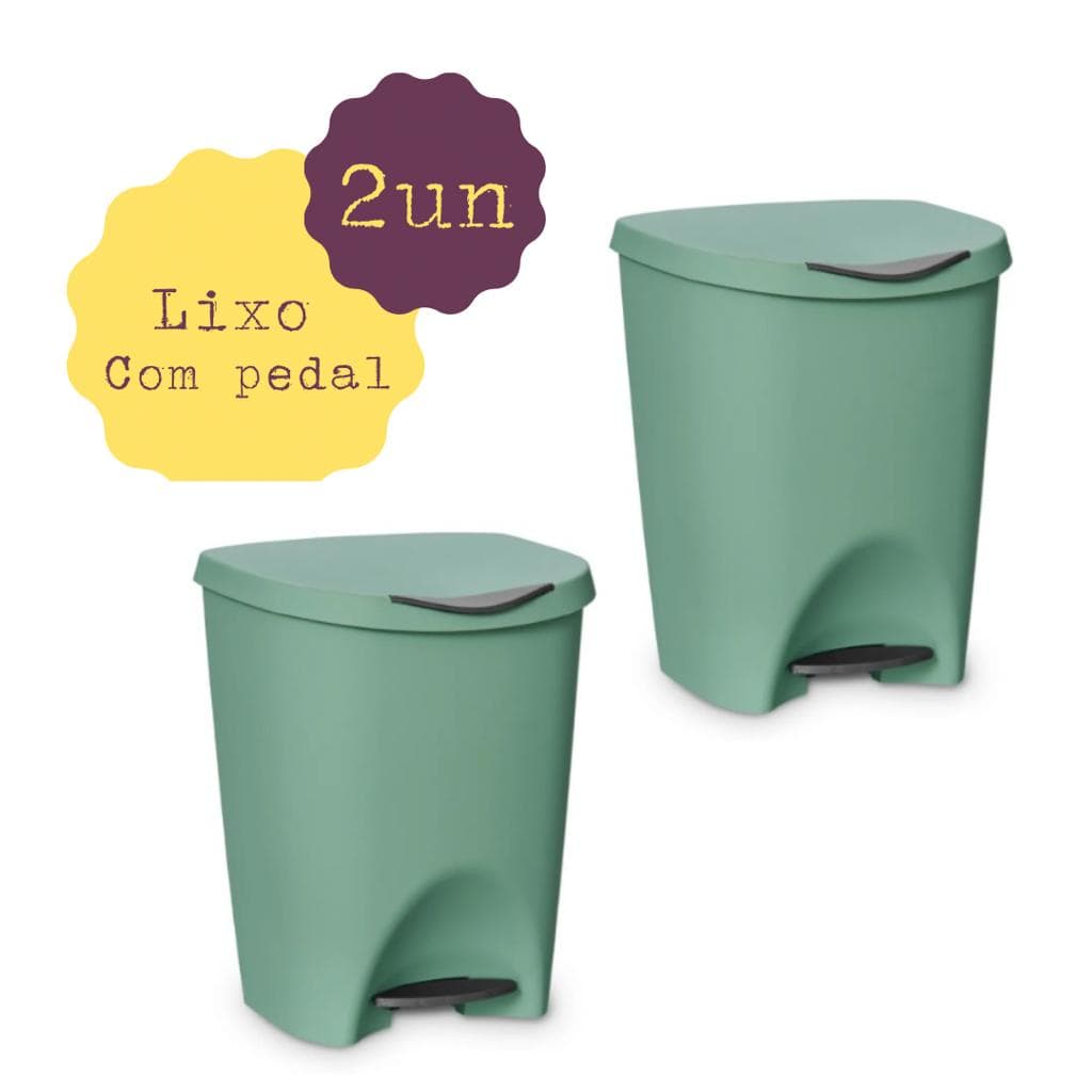 2 Lixos Com Pedal 7,5L Usual
