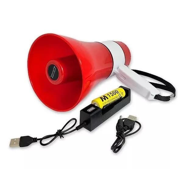 Mega Fone Gravação Música Recarregavel Cartão Tf Usb Cabo P5