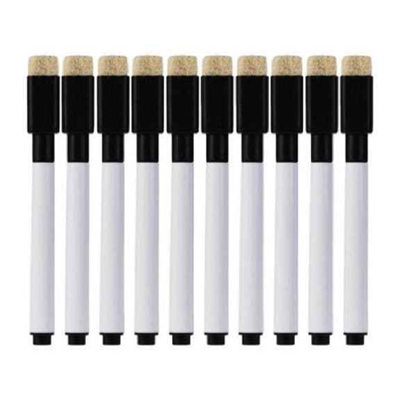 15 Canetas Preta Para Quadro Branco Com Apagador