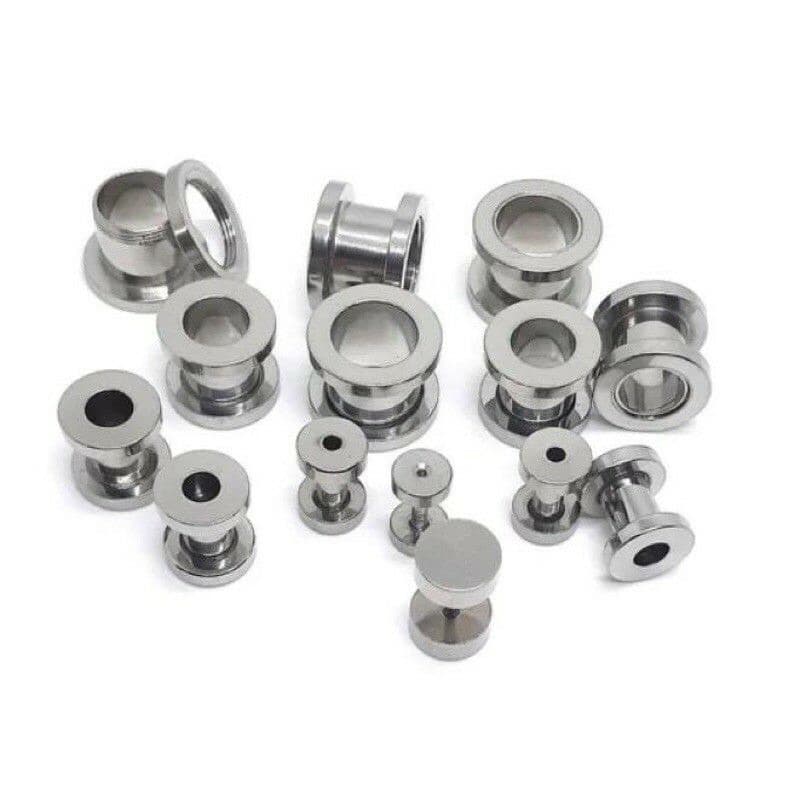 Alargador Aço Cirúrgico PRETO e PRATA 1mm/2mm/3mm/4mm/5mm/6mm/7mm/8mm/10mm/12mm/14mm/16mm