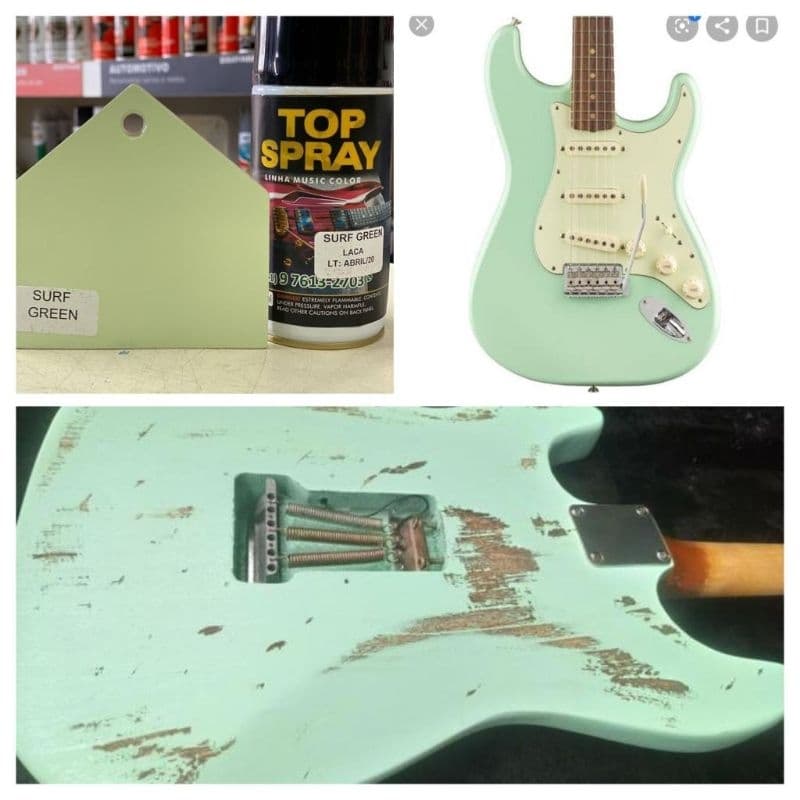 Surf Green Laca SPRAY para Guitarras Top Spray