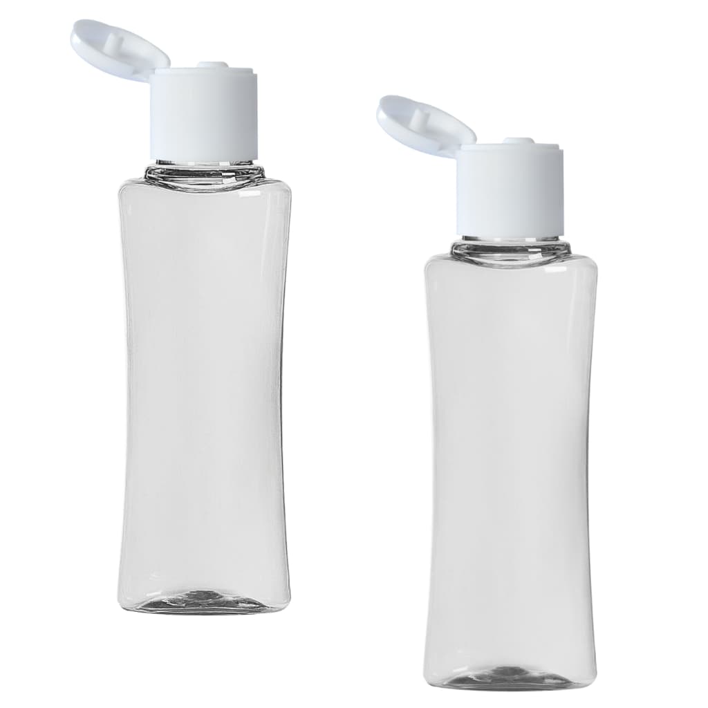 50 Mini Frasquinhos Frasco de Plástico Trapézio 35ml c/ Tampa Fliptop p/ Cremes, Rep de Pontas, etc