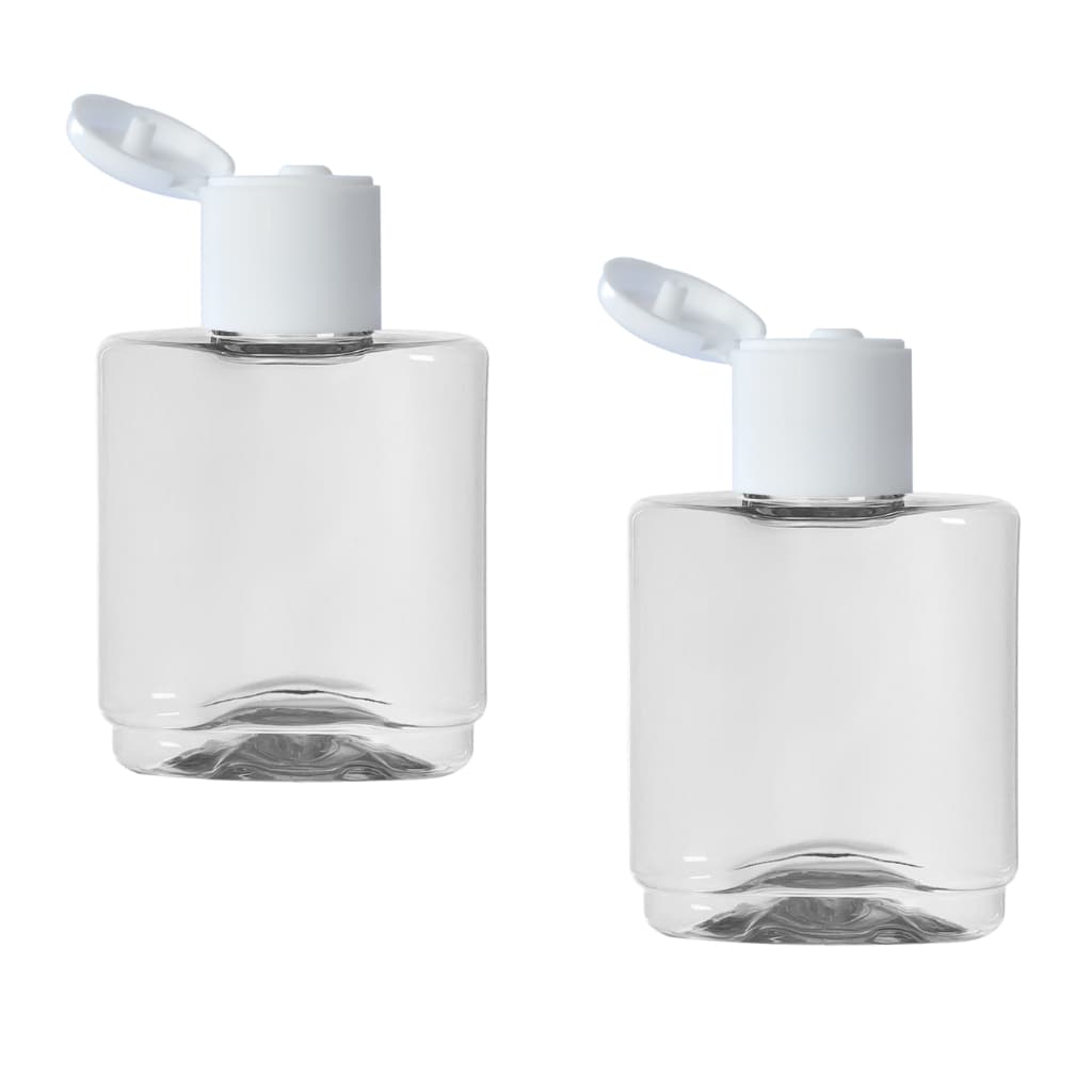 100 Mini Frasquinhos Frasco de Plástico Retangular 35ml c/ Tampa Fliptop p/ Cremes Rep de Pontas etc