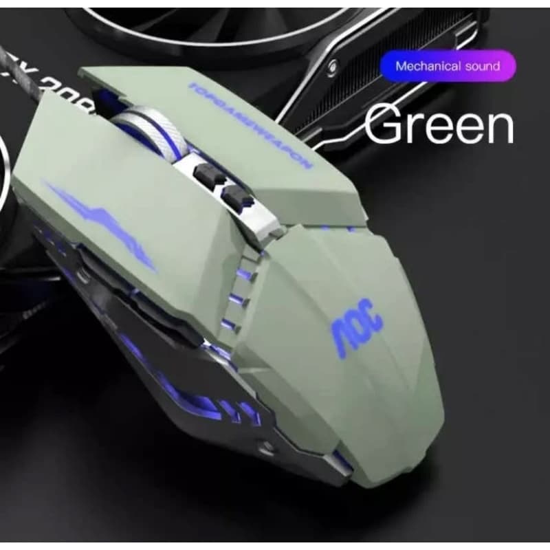 Mouse Aoc Gm110 Wired Gamer Dedicado Verde Gaming Profissio