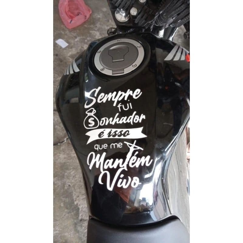 Adesivo frase tanke sempre fui sonhador tanke moto