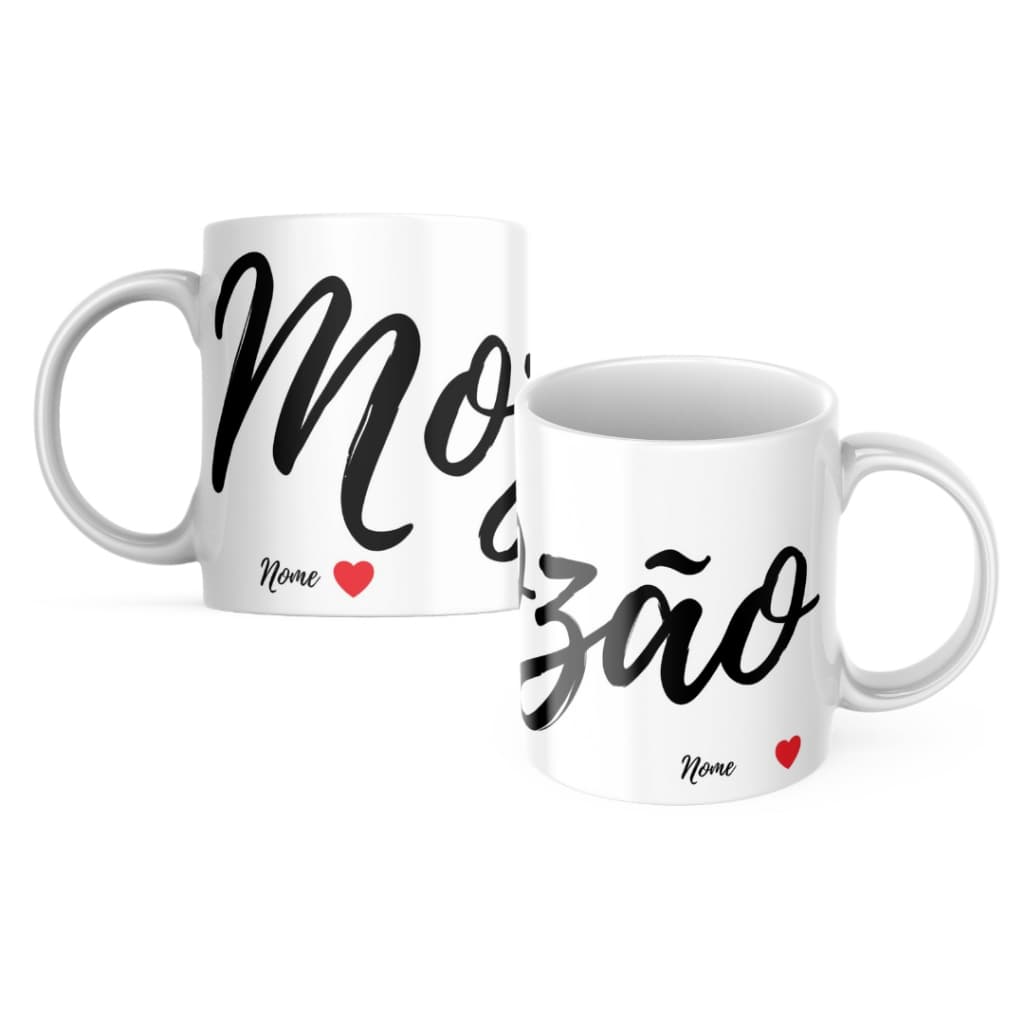 2 Canecas Coloridas Mozão C/ Nome Casal Presente Namorados