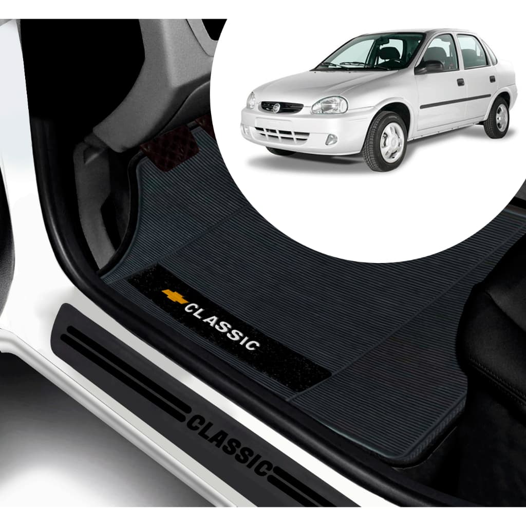 Kit Tapete E Soleira De Porta UNIVERSAL Gm Classic Personalizado PARA CARRO AUTOMOTIVO