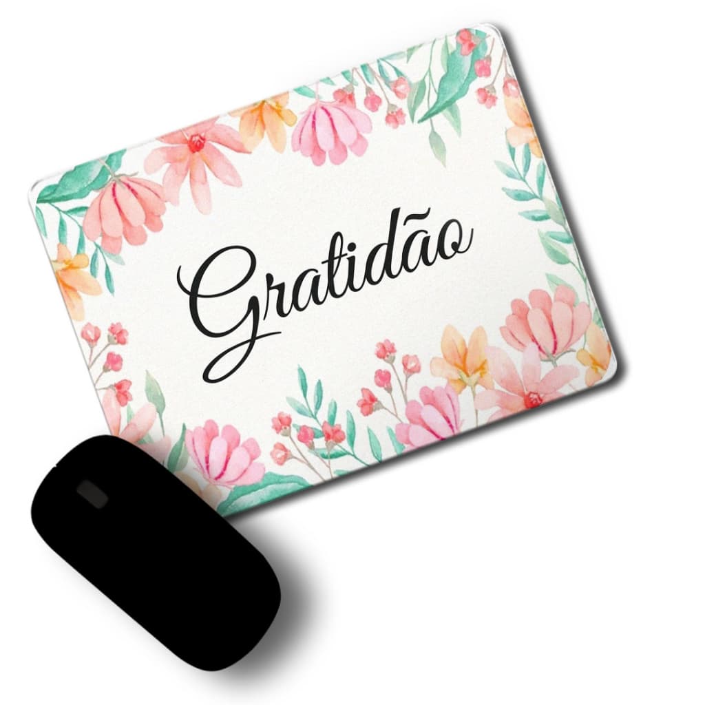 Mouse Pad Gratidão Feminino Personalizado -Palavra Personalizada