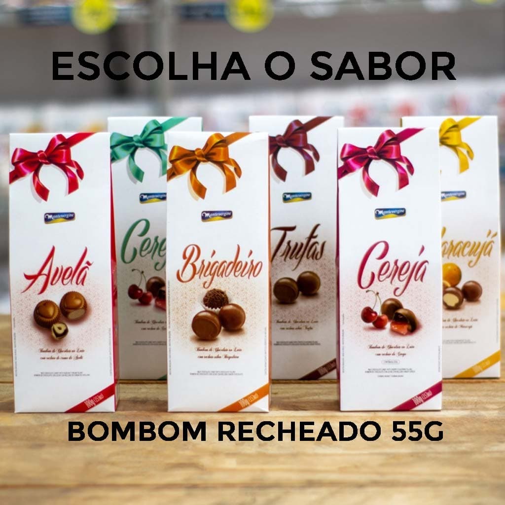 55g Bombom Montevérgine com Recheio Variado para Presentear