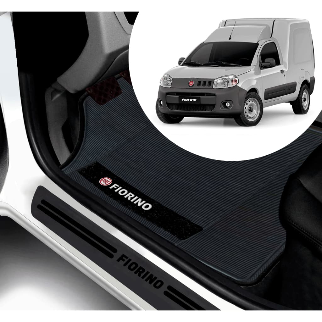 Kit Tapete E Soleira De Porta UNIVERSAL Fiat Fiorino Personalizado PARA CARRO AUTOMOTIVO