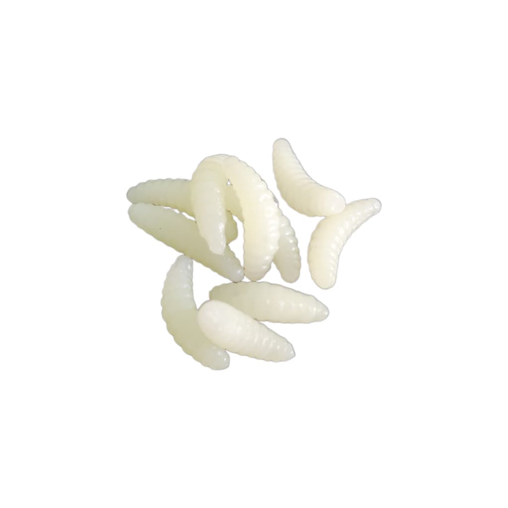 Isca Artificial Larva Bege Soft Silicone 2cm Com 10 unidades Grubs