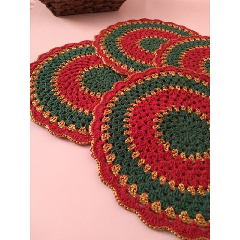 Jogo americano 4 peças de Crochê para Mesa posta crochet