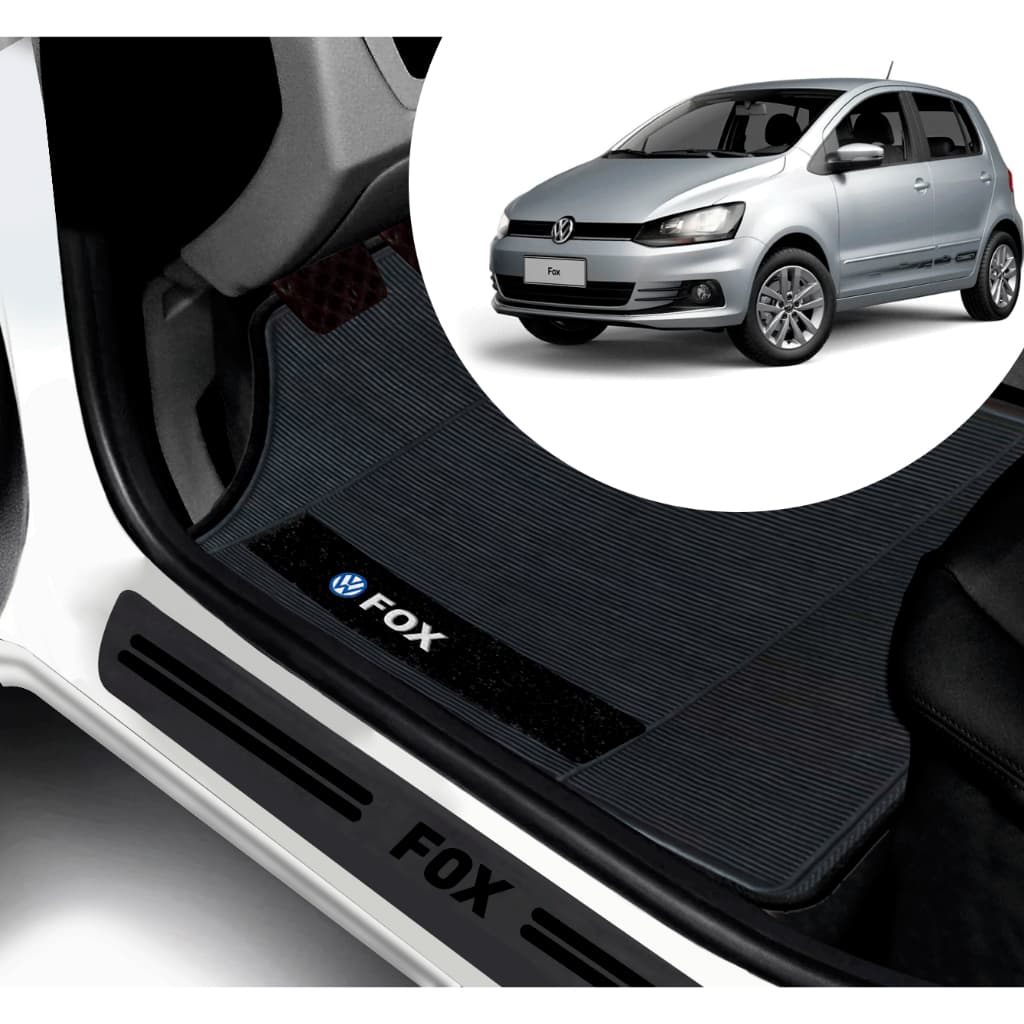 Kit Tapete E Soleira De Porta UNIVERSAL Vw Fox Personalizado PARA CARRO AUTOMOTIVO