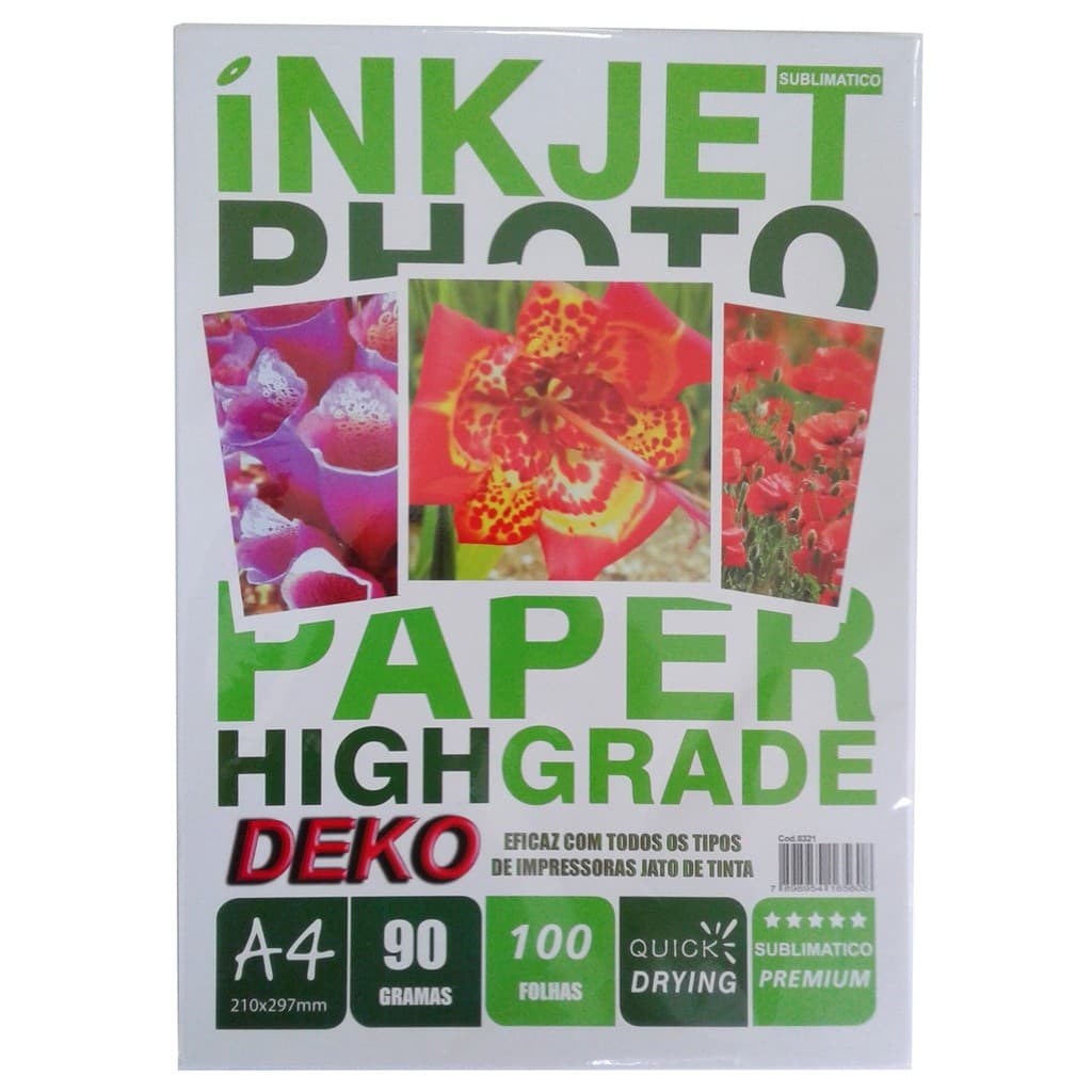 100 Folhas De Papel Sublimático