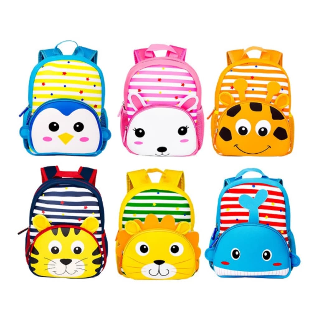 Mochila Neoprene Impermeável Infantil Animais Bebe Creche Escola