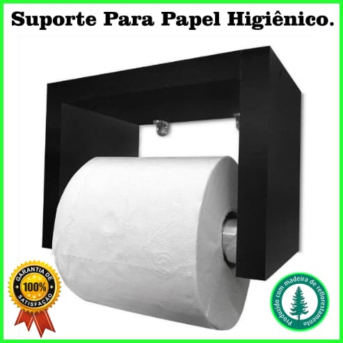 Nicho Porta Papel Higiênico Mdf Para Banheiro Kit Instalação