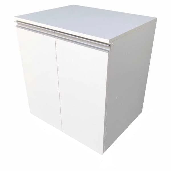 Balcão Com Rodizios 2 Portas De Abrir 60cm Branco 100% Mdf Já vai Montado