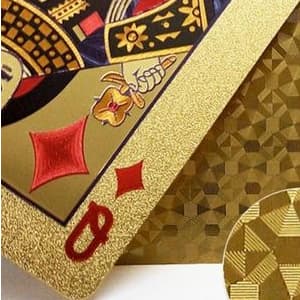 1 Conjunto Baralho Cartão De Jogo Dourado 24k Prova D'água Promoção