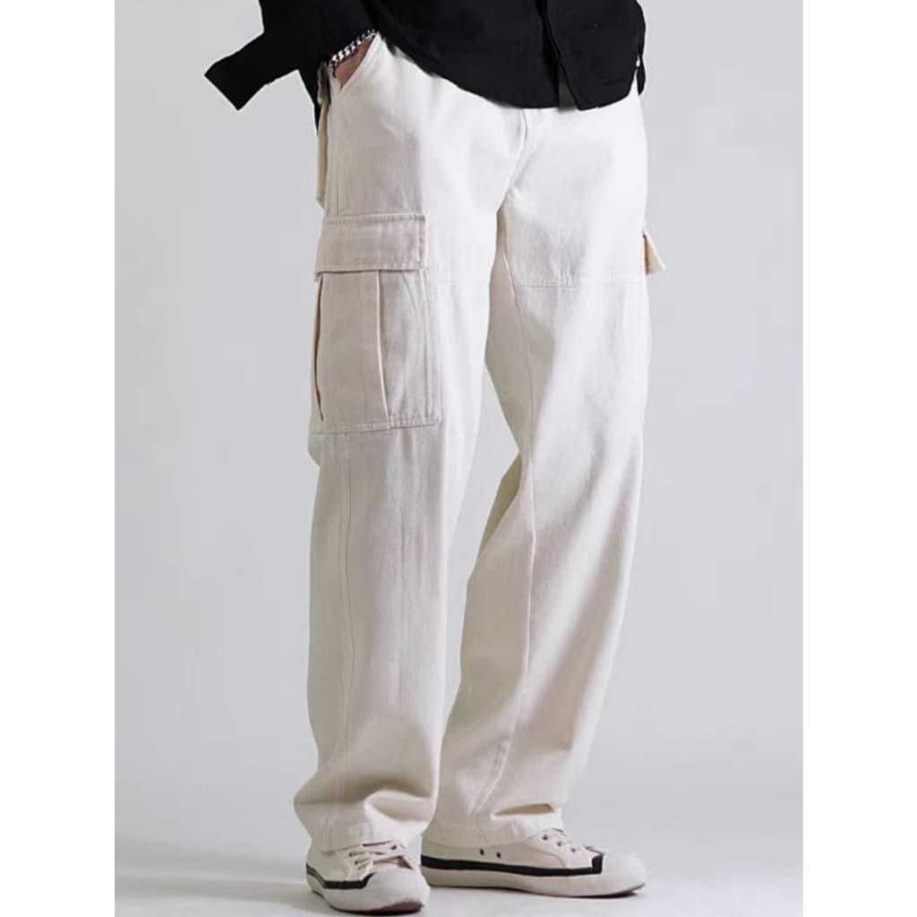 Calça CARGO Dazzling com bolso lateral cintura ajustável Largo comprido