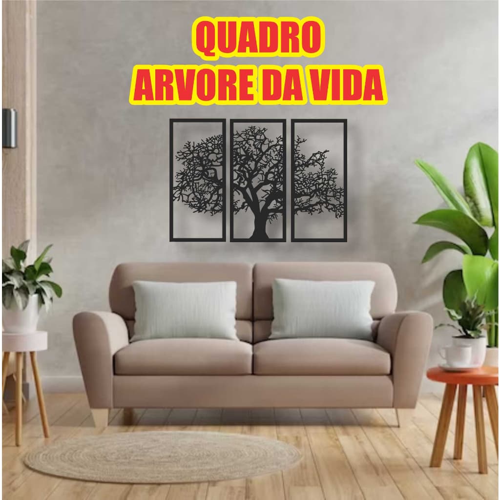 QUADRO ARVORE DA VIDA 45X65CM