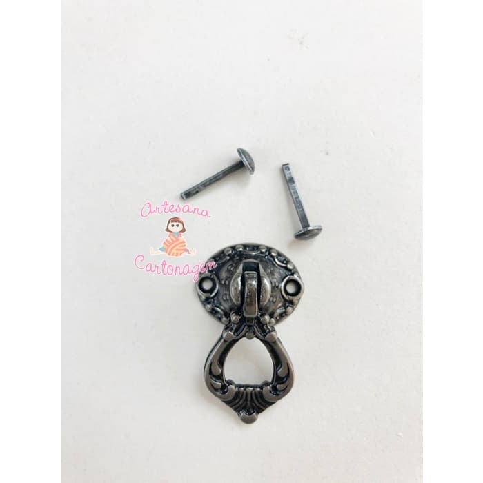 PUXADOR PINGENTE DE CAIXAS DE MDF E CARTONAGEM - GRAFITE - 5 UNIDADES