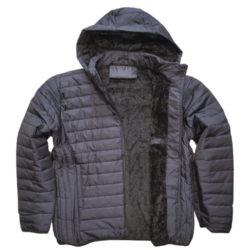 Jaqueta Puffer Bobojaco Impermeável Peluciada com Capuz Removível - Poliéster Preta P ao GG Envio Imediato
