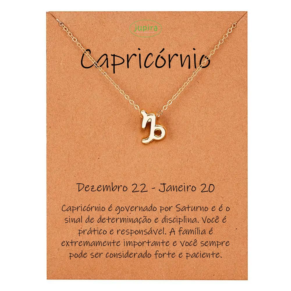 Colar De Signo - Símbolo do Zodíaco Capricórnio - Liga de Zinco - Não Enferruja