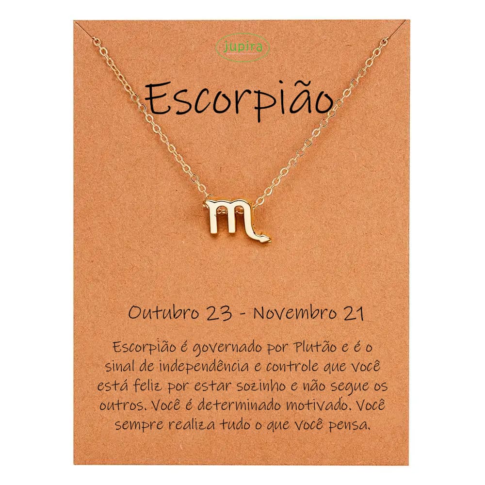 Colar De Signo - Símbolo do Zodíaco Escorpião - Liga de Zinco - Não Enferruja