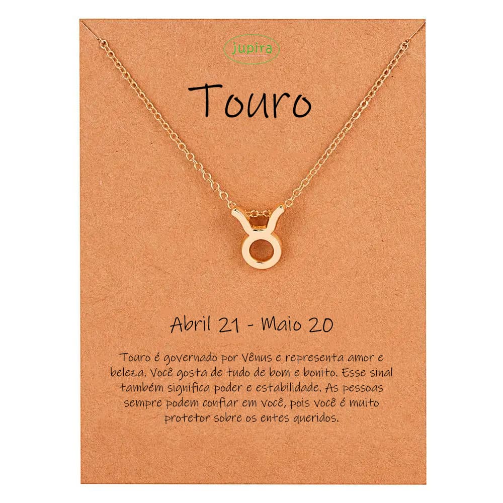 Colar De Signo - Símbolo do Zodíaco Touro - Liga de Zinco