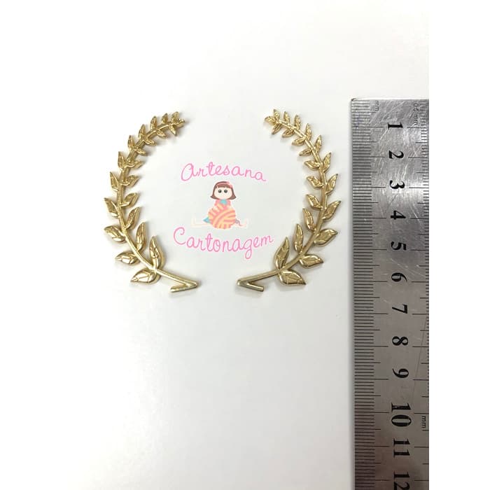 MOLDURA PARA CAIXAS E ALBUNS - ARTESANATO - CARTONAGEM, MDF -  RAMOS - 1 PAR ( DUAS PARTES) DOURADO P