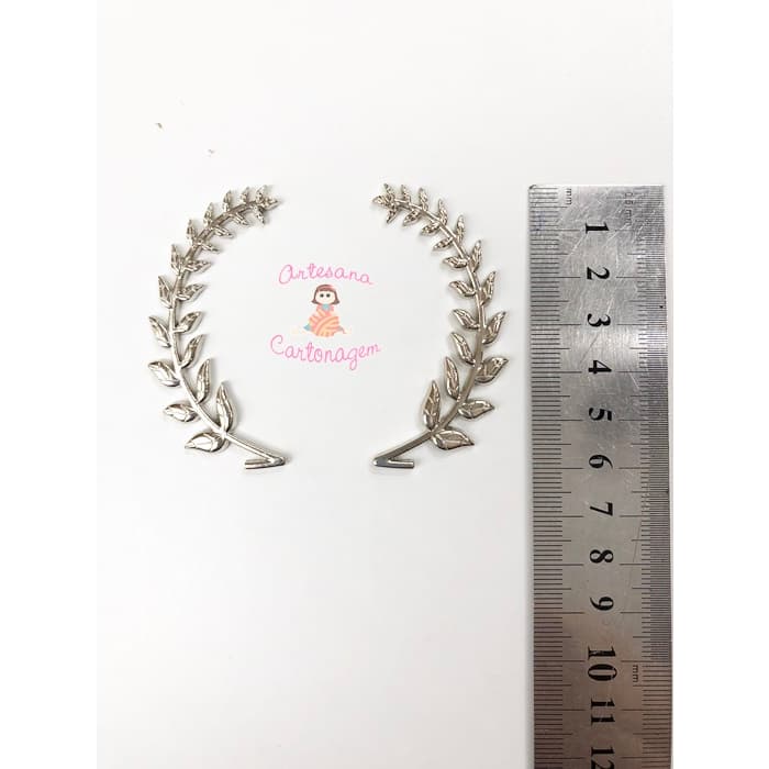 MOLDURA PARA CAIXAS E ALBUNS - ARTESANATO - CARTONAGEM, MDF -  RAMOS - 1 PAR ( DUAS PARTES) NÍQUEL P