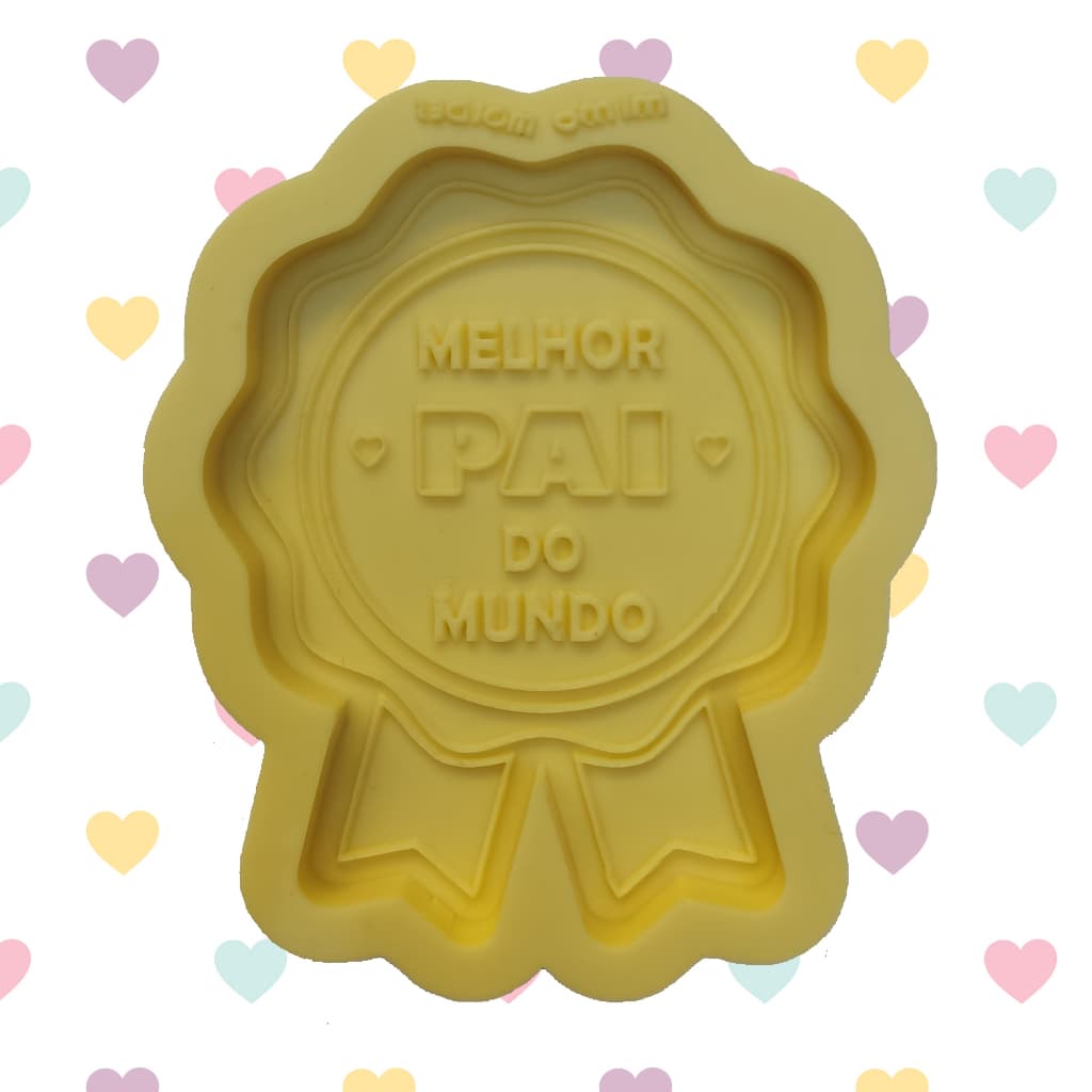 Molde Chaveiro "Melhor Pai do Mundo" (6cm) com gravação - Dia dos Pais