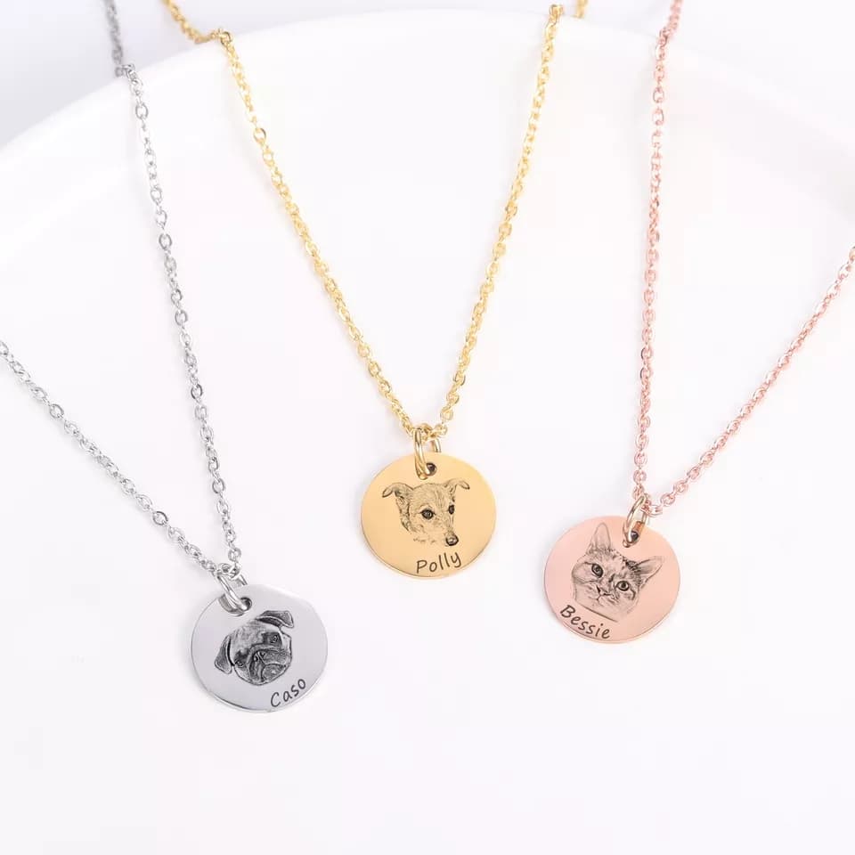 Colar Cordão Corrente Aço Inoxidável Personalizado foto Imagem Pet Animal Masculino Feminino