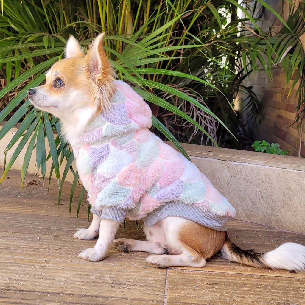 Roupa pet casaco com capuz de fleece para cachorro e gato