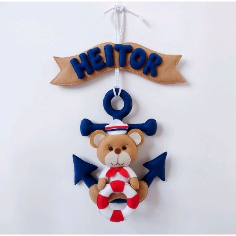 Decoração para porta ursinho marinheiro.