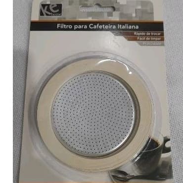 kit  para cafeteira italiana1 filtro + 3 borrachas  9 xicaras kehome