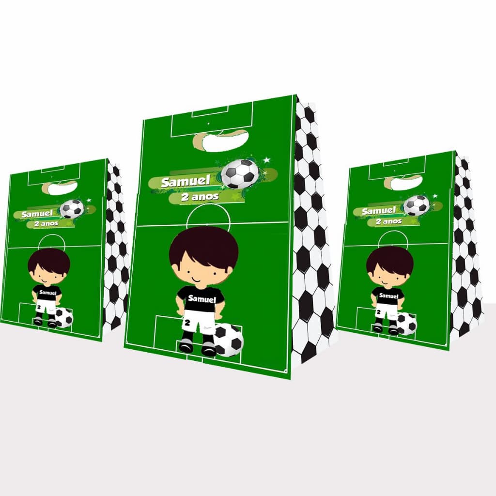 10 Sacolinhas Futebol Sacola Supresa Aniversário lembrancinhas Personalizadas