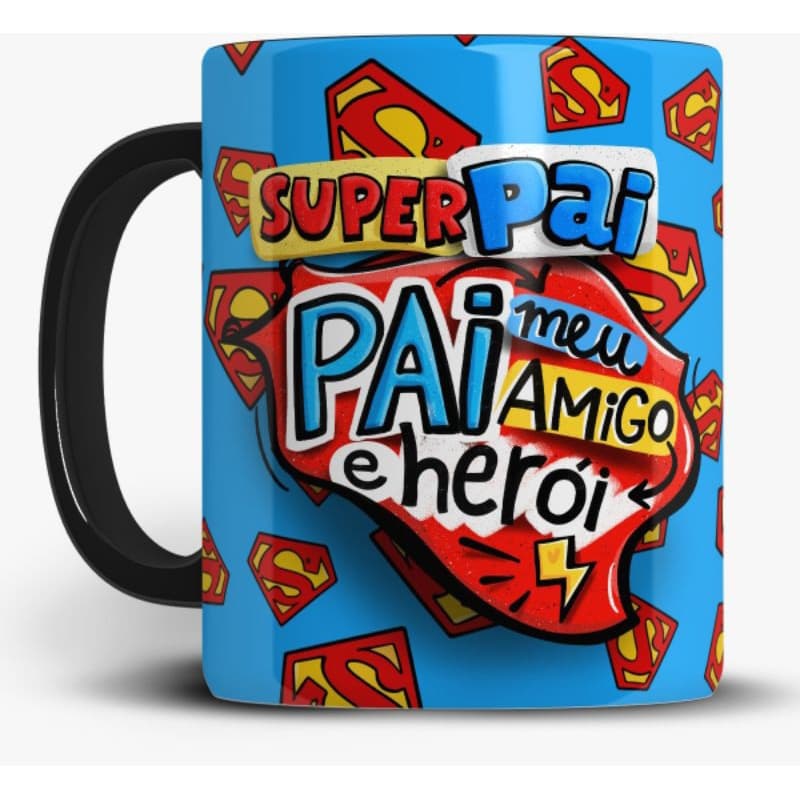 Caneca Personalizada Dia dos Pais   - Amigo e Herói- Canecas sublimadas - Presentes - Dia dos Pais
