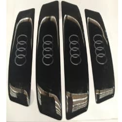 Protetor De Porta Adesivo Resinado Preto Emblema Vw Audi