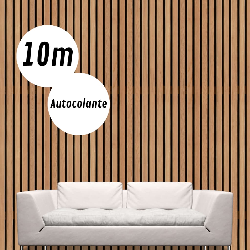 10 Metros Papel De Parede Ripa Ripado Madeira Amadeirado Lavável Sala Quarto 3D