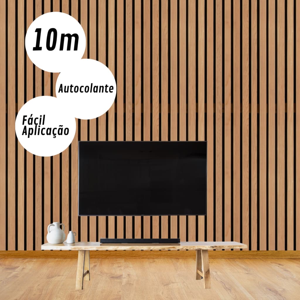 10 Metros Papel De Parede Ripa Ripado Vinil Madeira Amadeirado Lavável Sala Quarto Painel Decorações 3D